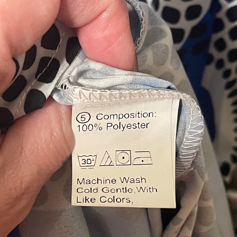 SHEIN Blue Multi Geo Print V-Neck Hidden Pocket plus size Dress- 4XL - Picture 4 of 6